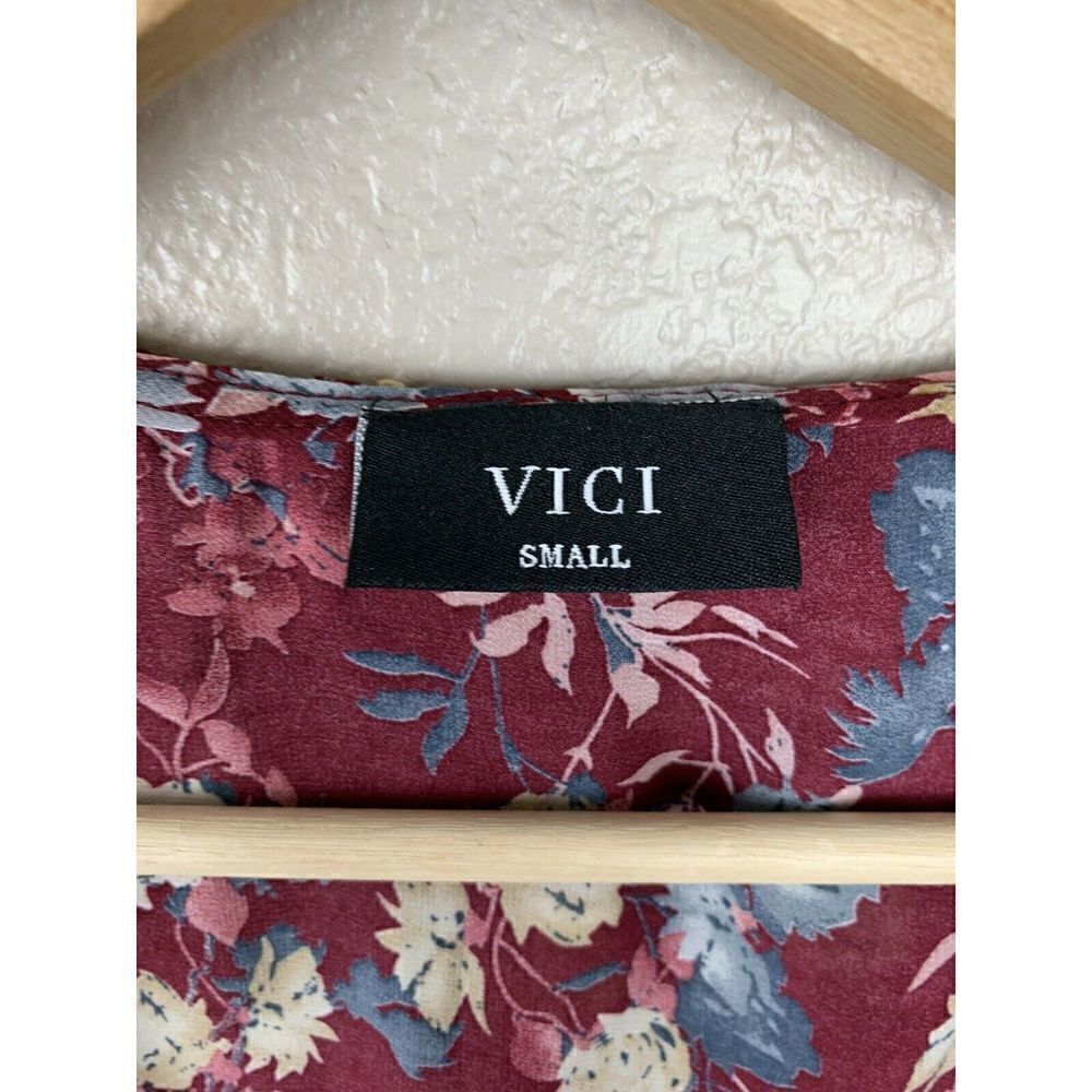 Vici Collection Floral Ruffle Button Front Top - Picture 2 of 5